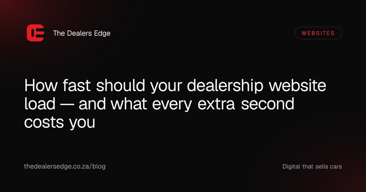 How fast should your dealership website load — and what every extra second costs you